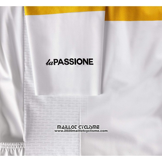 2019 Maillot Ciclismo La Passione Noir Jaune Blanc Manches Courtes et Cuissard
